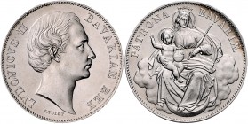 Bayern Ludwig II. 1864-1886 Vereinstaler o.J. Kahnt 131. Dav. 611. AKS 176. Thun 104. 
kl.Kr. vz-st
