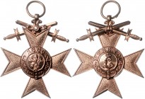 Bayern Ludwig III. 1913-1918 Militärverdienstkreuz o.J. 3. Klasse, mit Schwertern OEK 432. 
m. Orig.Öse und Ring vz