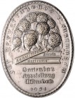 Bayern - München Bronze-Plakette 1921 versilbert, einseitig der Gartenbau-Ausstellung verliehen für hervorragende Leistungen 
84,8x64,7mm 128,1g vz