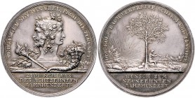 Brandenburg in den Marken - Preussen Friedrich Wilhelm III. 1797-1840 Silbermedaille o.J. (v. Loos) Zur Jahrhundertwende Sommer B77/2. 
36,3mm 13,2g ...