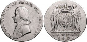 Brandenburg in den Marken - Preussen Friedrich Wilhelm III. 1797-1840 Taler 1801 A Kahnt 361. Dav. 755. AKS 10. Thun 242. 
 ss
