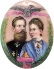Brandenburg in den Marken - Preussen Friedrich Wilhelm IV. 1840-1861 Porzellanmedaillon o.J. zur Erinnerung a.d. Hochzeit von Kronprinz Friedrich Wilh...
