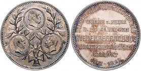 Brandenburg in den Marken - Preussen Wilhelm II. 1888-1918 Silbermedaille 1896 (Gedächtnis-Taler) a.d. 25-Jahrfeier der Proklamation des Deutschen Kai...
