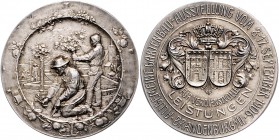 Brandenburg in den Marken - Preussen Wilhelm II. 1888-1918 Silbermedaille 1906 a.d. Gartenbauausstellung in Brandenburg a.d. Havel, für verdienstvolle...