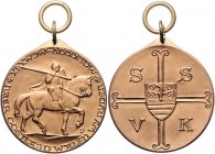 Brandenburg in den Marken - Preussen Prägungen Bronzemedaille 1919 vergoldet Baltische Verdienstmedaille, a.d. Wirksamkeit des Deutschen Ordens seit 1...