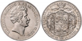 Braunschweig und Lüneburg - Braunschweig, Herzogtum Wilhelm 1831-1884 Doppeltaler 1854 B Kahnt 157. Dav. 633. AKS 73. Thun 119. 
 ss-vz/f.vz