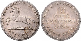 Braunschweig und Lüneburg - Hannover, ab 1762 Königreich Georg IV. 1820-1830 16 Gute Groschen 1826 M AKS 38. Jg. 23h. 
 ss-vz