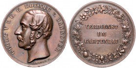 Braunschweig und Lüneburg - Hannover, ab 1762 Königreich Georg V. 1851-1866 Bronzemedaille 1860 (v. Brehmer) VERDIENST UM GARTENBAU" "
35,9mm 23,8g f...