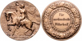 Hamburg Bronzemedaille 1914 (v.Tibor) für verdienstvolle Mitarbeit bei der Gartenbau-Ausstellung anläßlich des Stadt-Jubiläums Hamburg-Altona 
49,8mm...