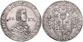 Hessen - Kassel Wilhelm V. der Beständige. 1627-1637 Taler 1627 sog. Portraittaler, mit 8-strahligem Stern hinter Jahreszahl. Schütz 729. Dav. 6734. ...