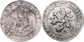 Hessen - Kassel Wilhelm V. der Beständige. 1627-1637 Weidenbaumtaler 1637 mit Interimszeichen, 6 Häusern und 18 Strahlen Schütz 891. Dav. 6757. 
 ss-...
