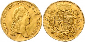 Sachsen - Kurfürstentum ab 1806 Königreich Friedrich August III. 1763-1806 Dukat 1785 Friedb. 2872 (2563). Buck 163g. 
 ss
