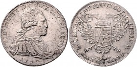 Sachsen - Kurfürstentum ab 1806 Königreich Friedrich August III. 1763-1806 1/3 Taler 1792 IEC a.d. Vikariat Kahnt 1161. Buck 183. 
mehr. kl.Sf. ss-vz...