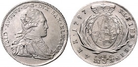 Sachsen - Kurfürstentum ab 1806 Königreich Friedrich August III. 1763-1806 1/3 Taler 1797 IEC Kahnt 1115. Buck 196. 
kl.Kr., winz.Rf vz