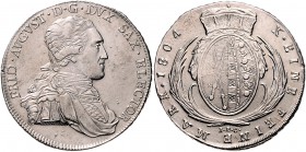 Sachsen - Kurfürstentum ab 1806 Königreich Friedrich August III. 1763-1806 Konventionstaler 1804 IEC Kahnt 411. Dav. 850. Buck 211f. Thun 289. 
winz....