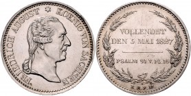 Sachsen - Kurfürstentum ab 1806 Königreich Friedrich August I. 1806-1827 Konventionstaler 1827 S auf seinen Tod Kahnt 429. Dav. 863. AKS 55. Thun 305....