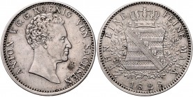 Sachsen - Kurfürstentum ab 1806 Königreich Anton 1827-1836 Konventionstaler 1828 S Kahnt 433. Dav. 865. AKS 64. Thun 307. 
 ss