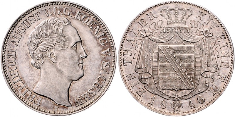 Sachsen - Kurfürstentum ab 1806 Königreich Friedrich August II. 1836-1854 Taler ...