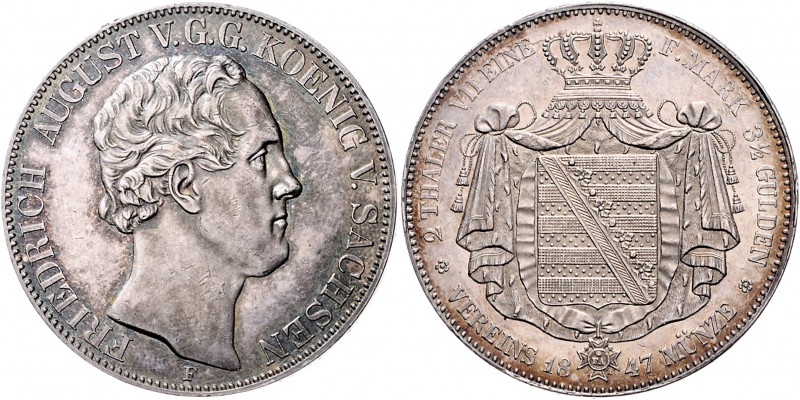 Sachsen - Kurfürstentum ab 1806 Königreich Friedrich August II. 1836-1854 Doppel...