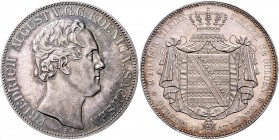 Sachsen - Kurfürstentum ab 1806 Königreich Friedrich August II. 1836-1854 Doppeltaler 1847 F Kahnt 454. Dav. 874. AKS 94. Thun 322F. 
 ss/ss-vz