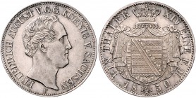 Sachsen - Kurfürstentum ab 1806 Königreich Friedrich August II. 1836-1854 Taler 1850 F Kahnt 450. Dav. 878. AKS 101. Thun 327. 
winz.Kr. f.vz
