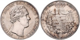 Sachsen - Kurfürstentum ab 1806 Königreich Friedrich August II. 1836-1854 Doppeltaler 1854 F Kahnt 454. Dav. 874. AKS 94. Thun 322F. 
 ss+/ss-vz