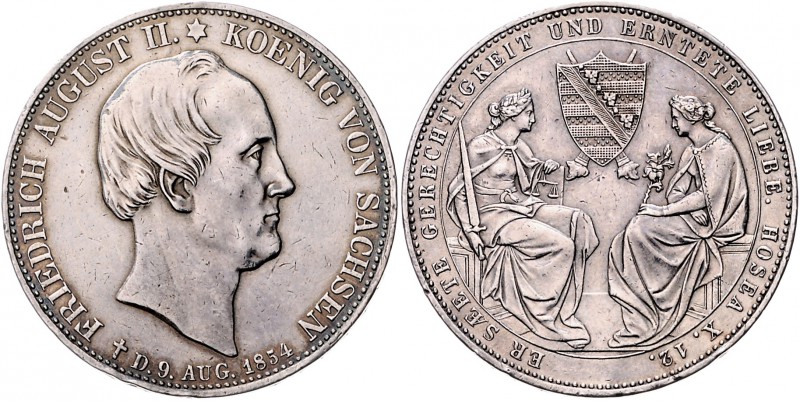 Sachsen - Kurfürstentum ab 1806 Königreich Friedrich August II. 1836-1854 Doppel...