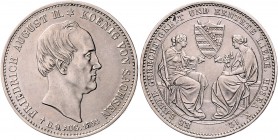 Sachsen - Kurfürstentum ab 1806 Königreich Friedrich August II. 1836-1854 Taler 1854 auf seinen Tod Kahnt 452. Dav. 881. AKS 117. Thun 329. 
f.Kr., R...