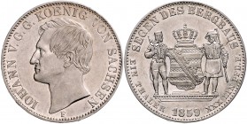 Sachsen - Kurfürstentum ab 1806 Königreich Johann 1854-1873 Ausbeutevereinstaler 1859 F Kahnt 465. Dav. 892. AKS 134. Thun 342. 
f.Kr. f.vz