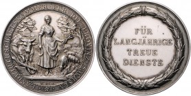 Sachsen - Kurfürstentum ab 1806 Königreich Prägungen Silbermedaille o.J. (v. Lauer/W.ST.H.) Prämie der Landwirtschaftskammer für langjährige treue Die...