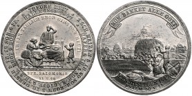 Sachsen - Anhalt - Halle a.d. Saale Zinnmedaille 1847 (v. Lorenz) a.d. Hungersnot 1846 u.d. Erntesegen 1847 Brett. 2050. 
42,0mm 29,6g f.vz