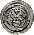 Sachsen - Altenburg Friedrich II. 1215-1250 Brakteat Auf Bogen sitzender Kaiser mit Lilienzepter und Doppelreichsapfel auf Bogen Bonh. 1185. Löbbecke ...
