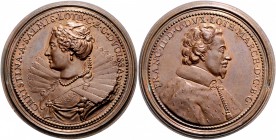 Salm - Altes Haus, Linie Badenweiler Karl Walrad 1727-1763 Bronze-Suitenmedaille o.J. (v.Saint-Urbain) auf Christine von Salm (Tochter des Grafen Paul...