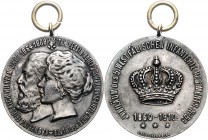 Schaumburg-Lippe Georg 1893-1911 Bronzemedaille 1910 versilb. (v. Hofstätter) a.d. 50-jährige Jubiläum des 5. Westf. Infanterie Regiments Slg. Wew. 10...