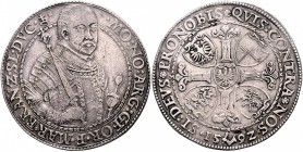 Schlesien - Jägerndorf Georg Friedrich v. Brandenburg 1543-1603 Doppeltaler 1592 Dav. 9828. v. Schr. 1237. Wilm. 510. FuS 3295. 
 f.vz