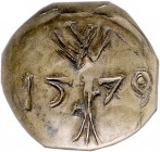 Wimpfen Messingmarke 1570 einseitig W über Baumstamm u. Jahr Hoffm. 6944. 
 ss-vz