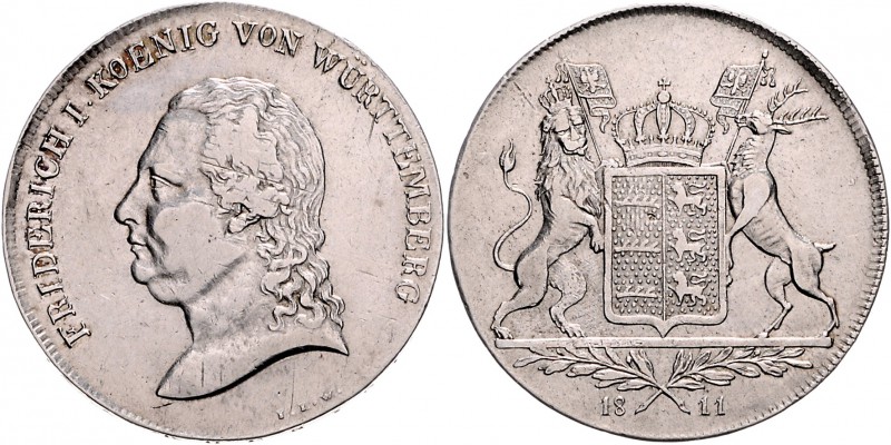 Württemberg Friedrich I. 1806-1816 Kronentaler 1811 I.L.w. Var.: kleines w in I....