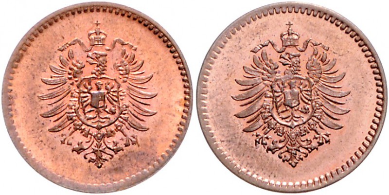 Kaiserreich Kleinmünzen Probe in 1 Pf.-Größe Kopplung mit Reichsadler auf beiden...