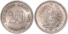 Kaiserreich Kleinmünzen 20 Pfennig 1876 F J. 5. 
 f.st/st