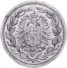 Kaiserreich Kleinmünzen 50 Pfennig o.J. einseitige Gestaltungsprobe der Adlerseite in Zinn (1877) Adler umgeben von Blätterkranz, unten Mzz. D, Rand g...