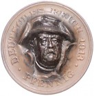 Kaiserreich Kleinmünzen Patriotenpfennig 1913 mit plastisch herausgetriebenem Kopf von Bismarck J. zu 10. 
 vz