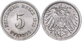 Kaiserreich Kleinmünzen 5 Pfennig 1915 A Materialprobe in Eisen, Versuch die 5 Pfennig-Münzen in Ersatzmaterial herzustellen J. zu 12. Schaaf 12M7. Be...