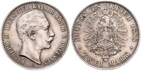 Preussen Wilhelm II. 1888-1918 2 Mark 1888 A J. 100. 
 vz