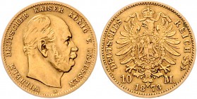 Preussen Wilhelm I. 1861-1888 10 Mark 1873 A 
 ss