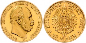 Preussen Wilhelm I. 1861-1888 10 Mark 1878 B Das schönste der in den letzten Jahren angebotenen Stücke! 
äußerst selten! gutes ss/ss-vz