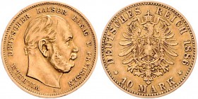 Preussen Wilhelm I. 1861-1888 10 Mark 1886 A 
 ss