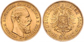 Preussen Friedrich III. 1888-1888 10 Mark 1888 A 
 ss-vz