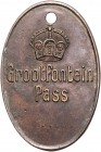 Deutsch-Südwestafrika Passmarke o.J. Grootfontein Pass, ohne Kontrollnummer 
Rs: l. korr. ss-vz