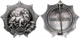 Deutsch-Südwestafrika Löwen-Sonnen-Orden aus versilberter Bronze, Für Verdienste um die Kolonien / In memoriam GES.GESCH. Nr. 34162 Niemann 2.02. 11b....