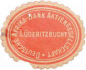 Deutsch-Südwestafrika Siegelmarke der Deutsche Afrika-Bank Aktiengesellschaft Lüderitzbucht 
kl.Abriss vz